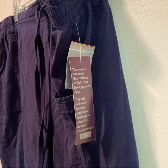 Gloria Vanderbilt Capris Size 3X Navy Blue Drawstring Pants‎ Pockets New - Picture 1 of 12